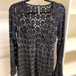 Free People Black Lace Dress